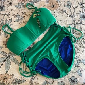 NWOT Anthropologie Allihop Parrot High Waist Bikini